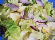 A picture of red onion lettuce