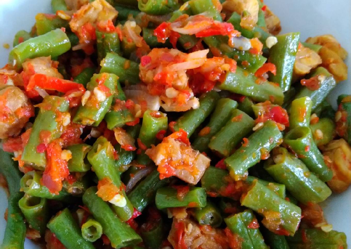 Sambal tempe kacang panjang