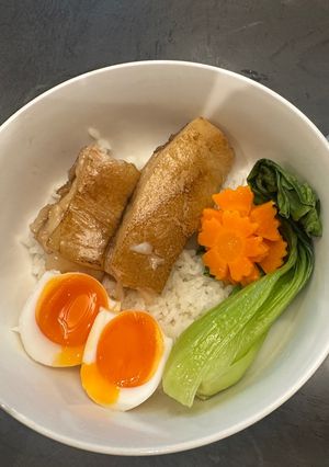 A picture of Kakuni - Japanese pork belly, pressure cooked.