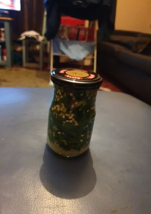 A picture of Thin Green Chilli preserve.