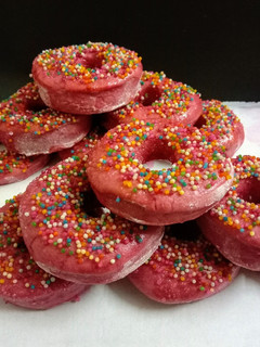 A picture of Beetroot doughnuts.