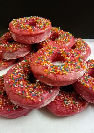 A picture of Beetroot doughnuts.