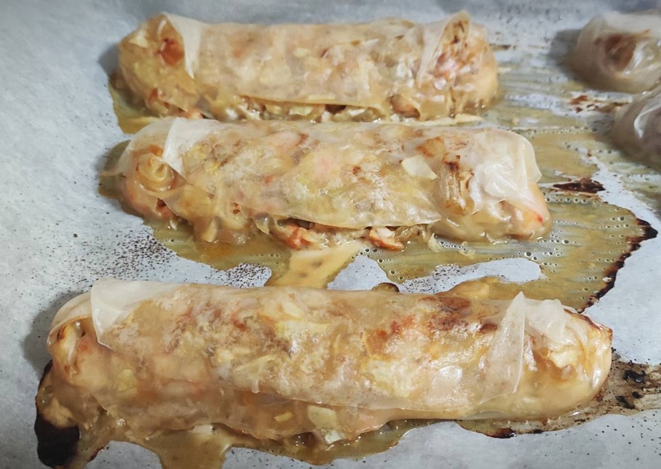 Rollitos vietnamitas de langostino (horno)