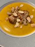 Creme de Legumes, Crouton e Amêndoa tostada