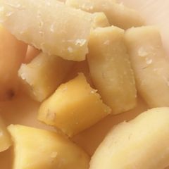 Boiled banana and sweet potatoes A picture of Boiled banana and sweet potatoes.
