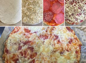 O poză a rețetei Tortilla Pizza.