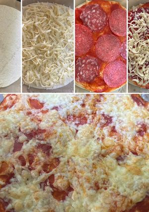 O poză a rețetei Tortilla Pizza.
