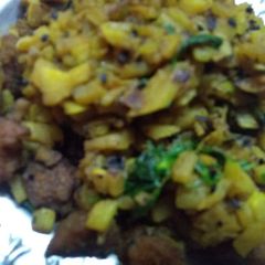 A picture of Banana stem curry.