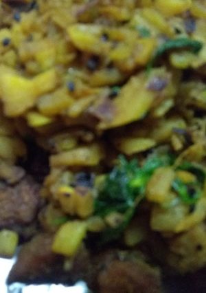 A picture of Banana stem curry.