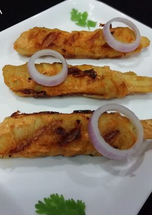 A picture of Tandoori soya chaap.