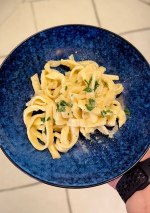 A picture of Authentic Fettuccine Alfredo.