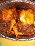 Pollo relleno de carnes frías