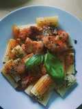 Rigatoni com Entremeada frita