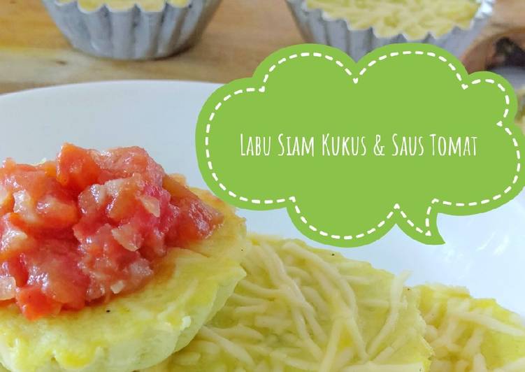 Resep: Labu Siam Kukus &amp; Saus Tomat - Mpasi 13m yang Renyah