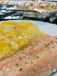 Una foto de Salmón al horno