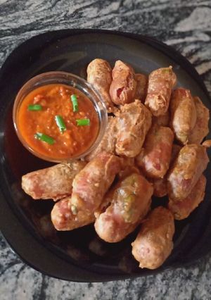 A picture of Lemon Flavoured Sausage Pakora.