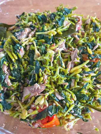 Resep Tumis Bunga Pepaya Cakalang, Bikin Ngiler