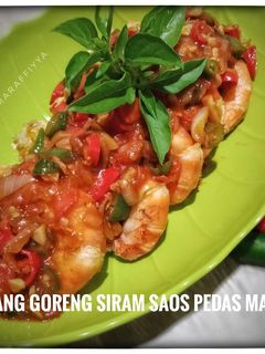 Foto resep Udang goreng siram saos pedas manis