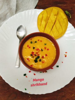 A picture of ALPHONSO MANGO SHRIKHAND 😋 Amrakand.