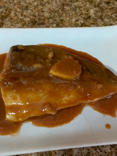 A picture of Fish of Misoni (Spanish Mackerel Simmered in Miso) Microwave version.