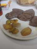 Filete de ternera con manzanas fritas
