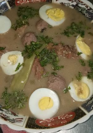 صورة لوصفة شربة بيضاء بكريات اللحم