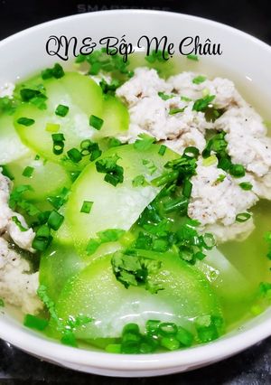 Hình của món Canh bí xanh nấu thịt nạc xay.
