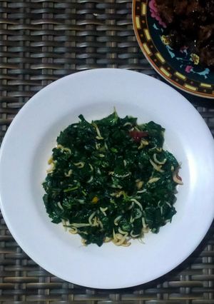 Foto resep Tumis daun pepaya+teri