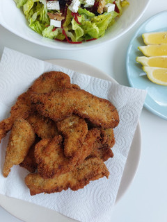 Una foto de Pollo empanado