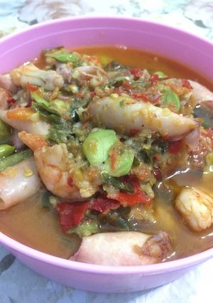 Foto resep 2. Sambal udang cumi with pete