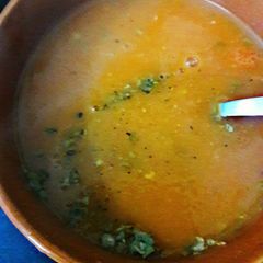 A picture of Tomato and Carrot Soup.