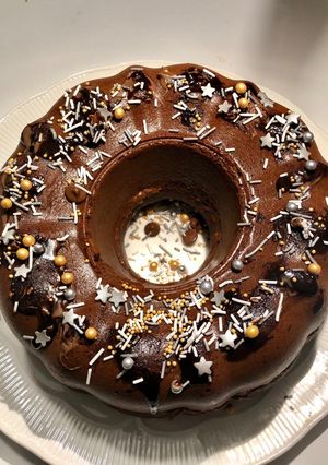 A picture of Chocolate sponge cake #onerecipeonetree.