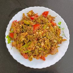 A picture of Gavarachi Bhaji(Cluster beans Bhaji).