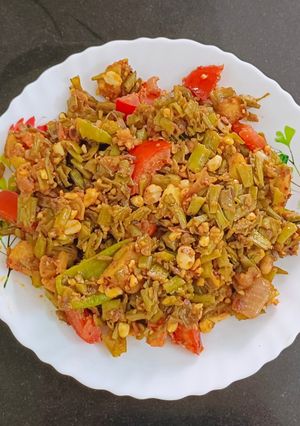 A picture of Gavarachi Bhaji(Cluster beans Bhaji).