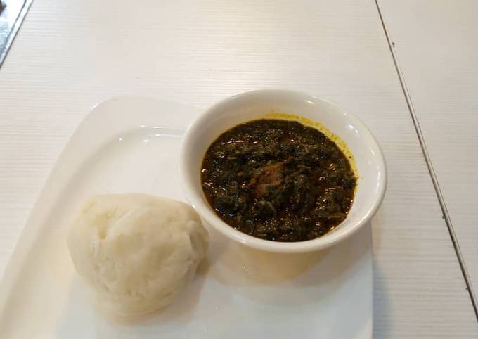 Afang Soup with fufu