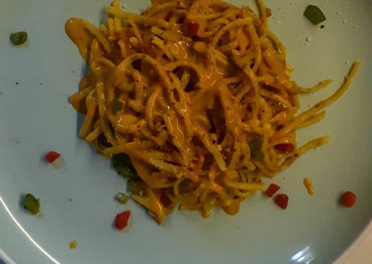 Recipe of Perfect Lacto vegetarian creamy spaghetti