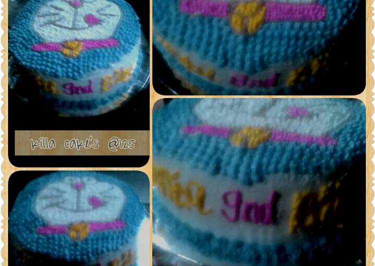 Resep: Kue ultah doraemon yang Enak