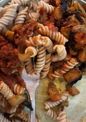 A picture of Roasted Sweet Potato and Onion (Great accompaniment for soups!).