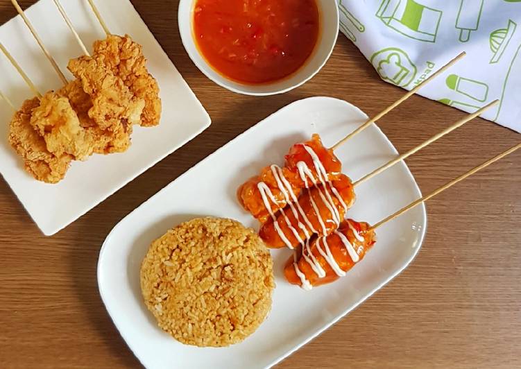 Resep Chicken Hot Rods &amp; Nasi Rendang Ala KFC Anti Gagal