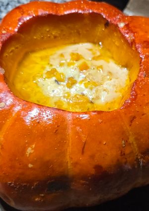 Una foto de Calabaza rellena de verduras