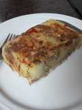 Pastel de macarrones sin gluten vegano