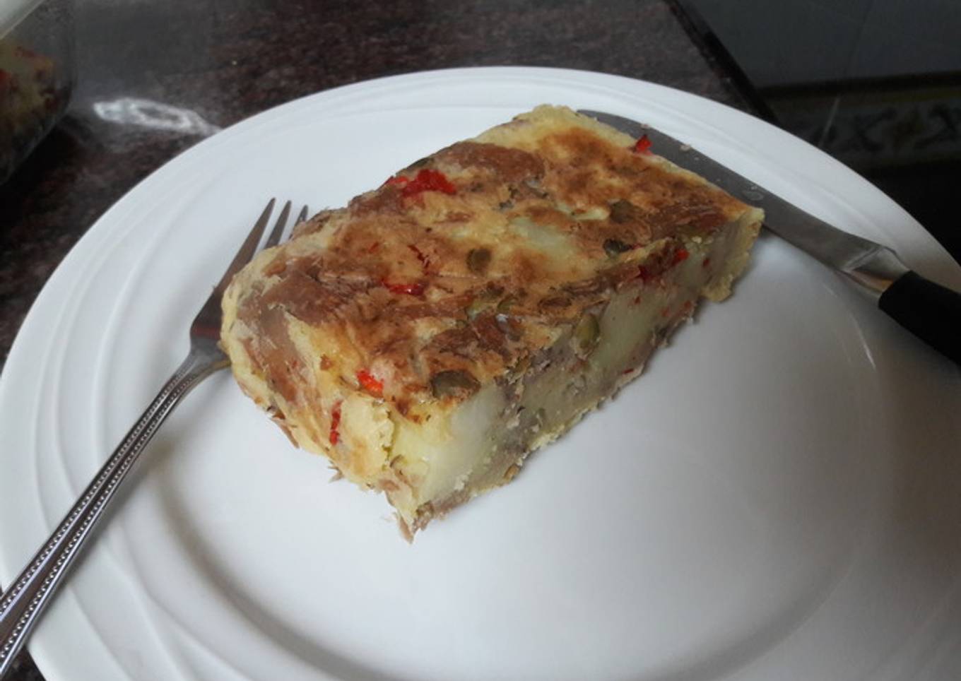 Pastel de macarrones sin gluten vegano