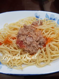 Hình của món Mì spaghetti sốt bò bằm.