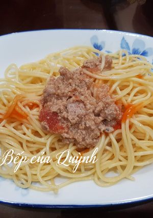Hình của món Mì spaghetti sốt bò bằm.