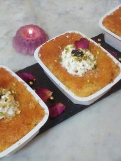 صورة لوصفة بسبوسة بالبرتقال 🍊💗