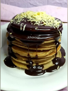 Foto resep Pancake pisang coklat simple