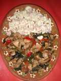 Pollo con espinacas y codito