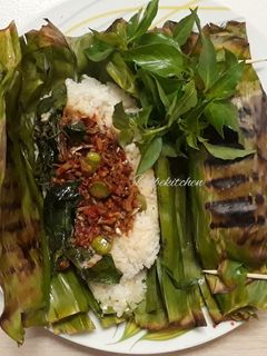 Foto resep Nasi Bakar Sambal Teri Petai