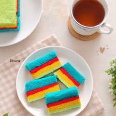 A picture of Rainbow cake kukus Ny Liem.