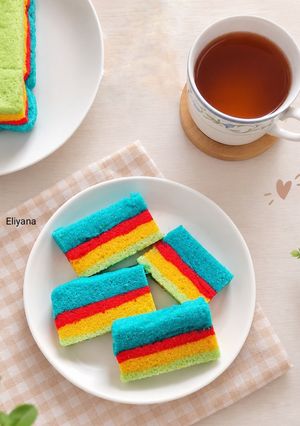 Foto resep Rainbow cake kukus Ny Liem